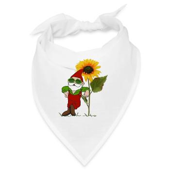Gartenzwerg, Sonnenblume - Bandana - Weiß - Vorne