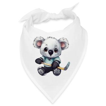 Koala spielt Eishockey, Sportliches Tierdesign - Bandana - Weiß - Vorne