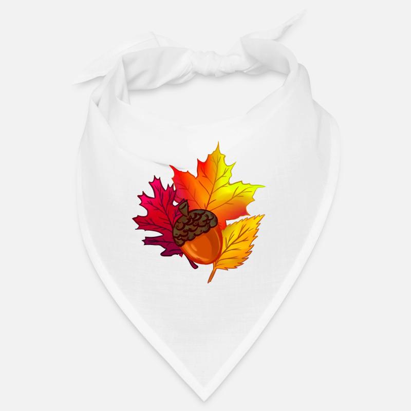 Herbst Laub Blätter Wald Eichel Bandana