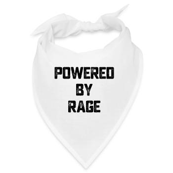 Powered by Rage Motivation Geschenk - Bandana - Weiß - Vorne