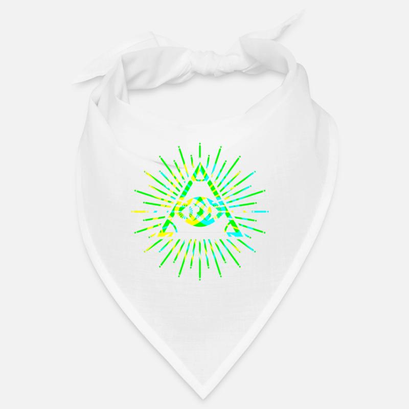 Illuminati tout voir oeil vert 3d - Bandana - blanc