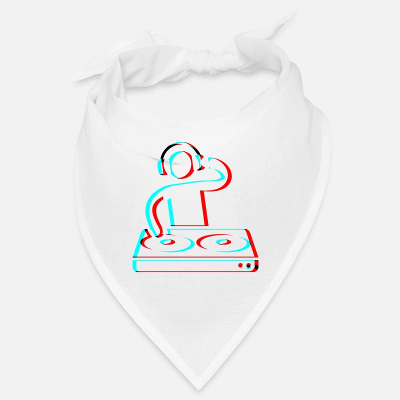 Techno Dj 3d Electro Red Blue tik tok edm blanc - Bandana - blanc