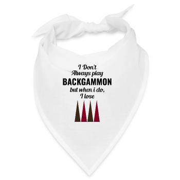 Backgammon Spieler Brettspiel lustige Sprüche Geschenk - Bandana - Weiß - Vorne