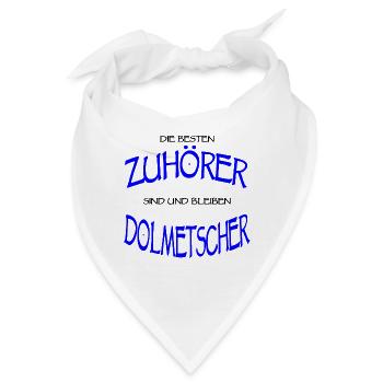 Dolmetscher Sprache Übersetzer Zuhörer Geschenk - Bandana - Weiß - Vorne