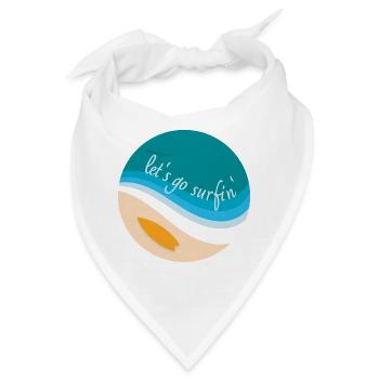 Let's go surfin' surfing Surfen (rundes Design) - Bandana - Weiß - Vorne