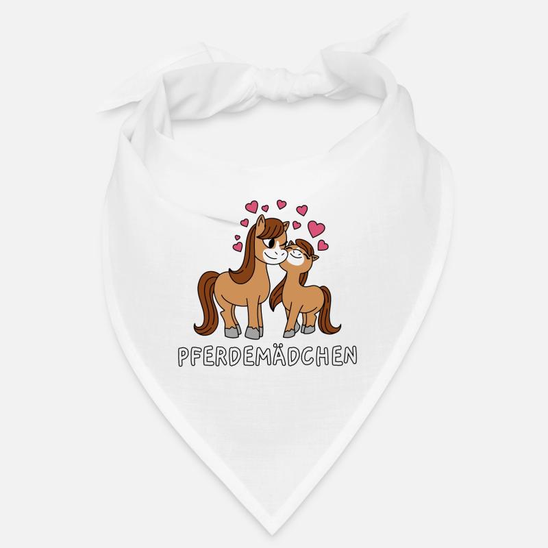 Pferdemädchen Süße Comic Pferde Mädchen Herzen Bandana