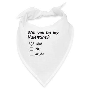 Will you be my Valentine? - Bandana - Weiß - Vorne