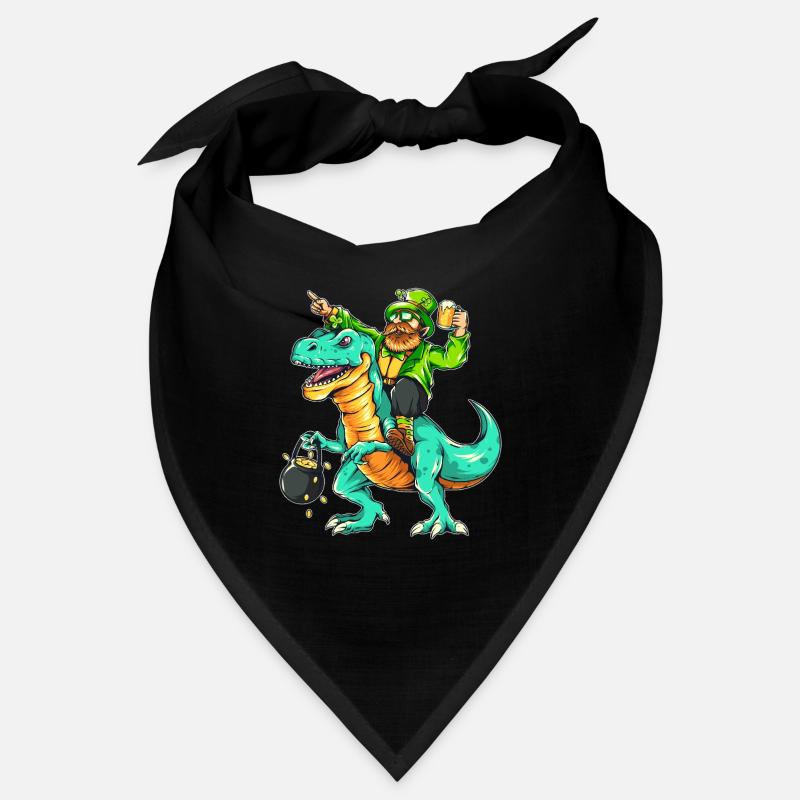 St. Patricks Day Leprechaun Kobold Dino T-Rex Bier Bandana