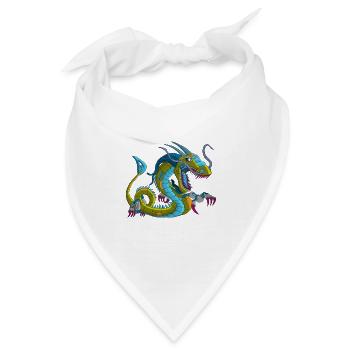 Metalldrache Mechdragon Drache aus Metall - Bandana - Weiß - Vorne