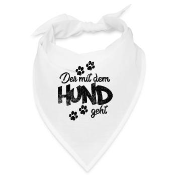 Der mit dem Hund geht - Bandana - Weiß - Vorne