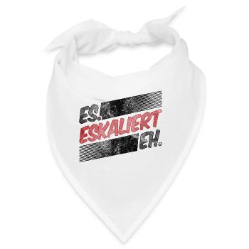 Es Eskaliert Eh - lustiger Feier Party Spruch - Bandana - Weiß - Vorne