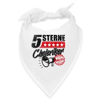 5 Sterne Choleriker Schreihals Büro Geschenkidee - Bandana - Weiß - Vorne