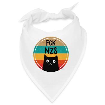 Art FCKNZS Katze Flagge Politik Geschenk - Bandana - Weiß - Vorne