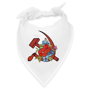 Hammer und Sichel - Bandana - Weiß - Vorne