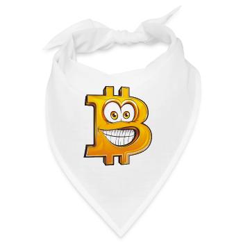 lustiges Bitcoin BTC Symbol Comic Cartoon Style - Bandana - Weiß - Vorne