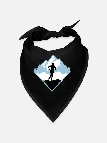 Course de trail, coureur, course - Bandana - noir - Devant