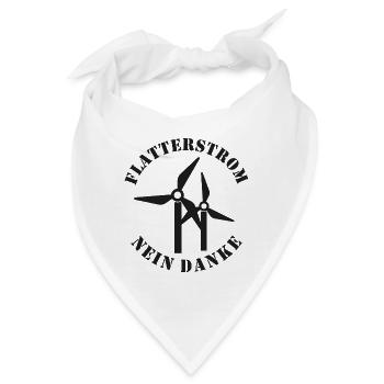 Flatterstrom Nein Danke, Windkraft Nein Danke - Bandana - Weiß - Vorne