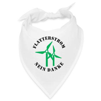 Flatterstrom Nein Danke, Windkraft Nein Danke - Bandana - Weiß - Vorne