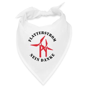 Flatterstrom Nein Danke, Windkraft Nein Danke - Bandana - Weiß - Vorne