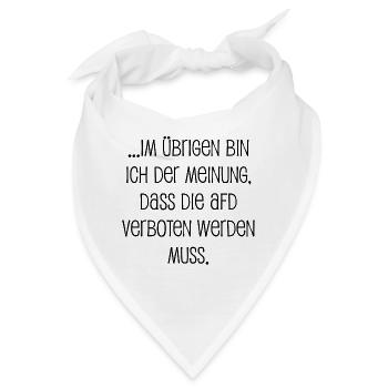 für AfD Verbot - Bandana - Weiß - Vorne