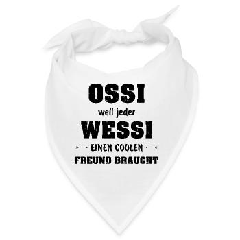 Ossi wessi Geschenk DDR Ostdeutschland - Bandana - Weiß - Vorne