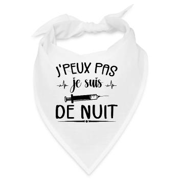 Ich kann nicht, ich bin nachts - Bandana - Weiß - Vorne