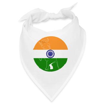 Indien Inder Hindu Stolz Flagge Land I Geschenk - Bandana - Weiß - Vorne