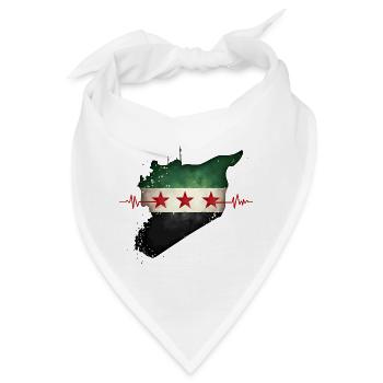 flagge syrien - Freies Syrien Flagge - Herzstück - Bandana - Weiß - Vorne