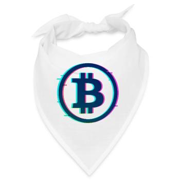Neon Bitcoin Logo – Futuristic Crypto Glow Design - Bandana - Weiß - Vorne