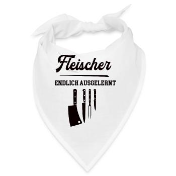 Fleischer Ausbildung Bestanden Azubi Fleischerei - Bandana - Weiß - Vorne