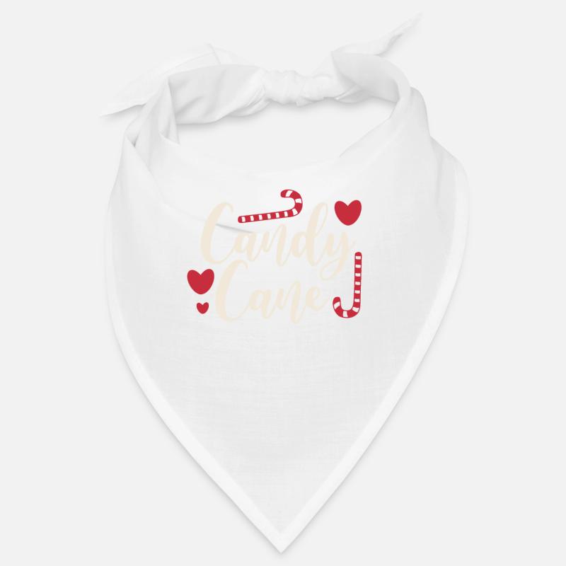 Christmas candy cane with hearts Bandana