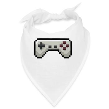 Pixelart Gamecontroller Gaming - Bandana - Weiß - Vorne