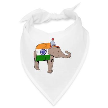 Indien Inder Hindu Stolz Flagge Land I Geschenk - Bandana - Weiß - Vorne