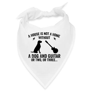 Gitarrist und Hundeliebhaber - Bandana - Weiß - Vorne