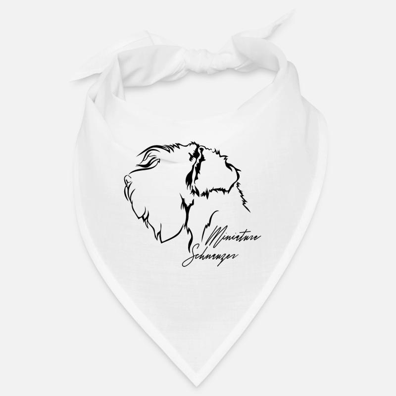 MINIATURE SCHNAUZER Profil Hunde Hund Wilsigns - Bandana - Weiß