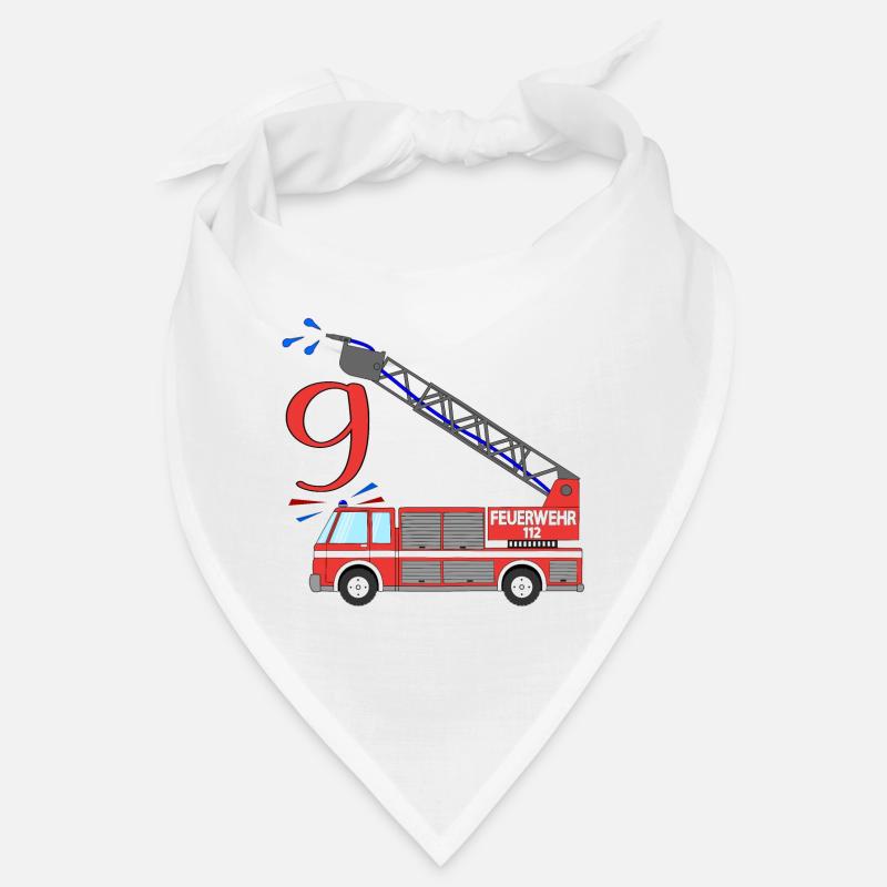 Camion de pompiers 9e anniversaire Bandana