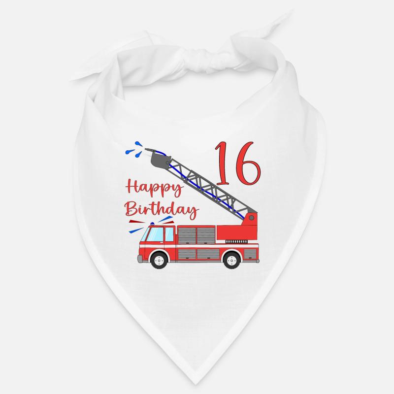Fire engine Happy Birthday 16 Bandana
