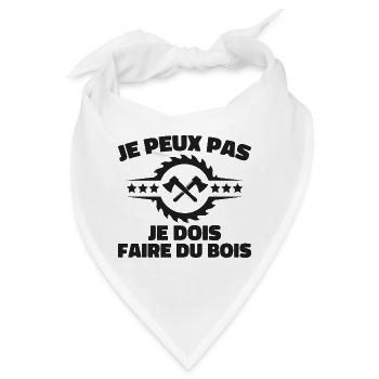 Ich kann nicht, ich muss Holz machen - Bandana - Weiß - Vorne