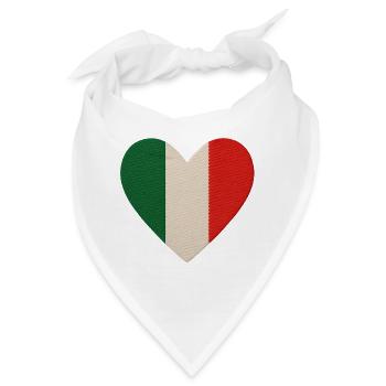 Dreifarbiges Herz Italien - Bandana - Weiß - Vorne