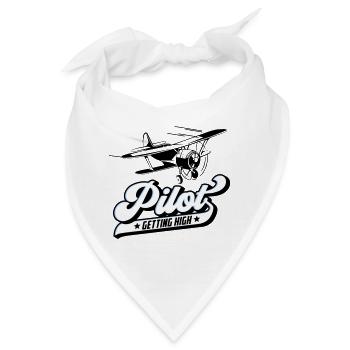 Fliegen Flieger Pilot Pilotin | Farben änderbar - Bandana - Weiß - Vorne