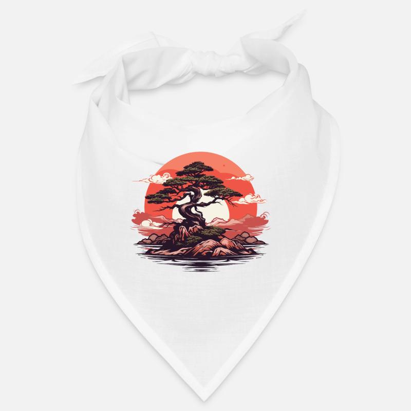 Bonsaï Coucher de soleil - Bandana - blanc
