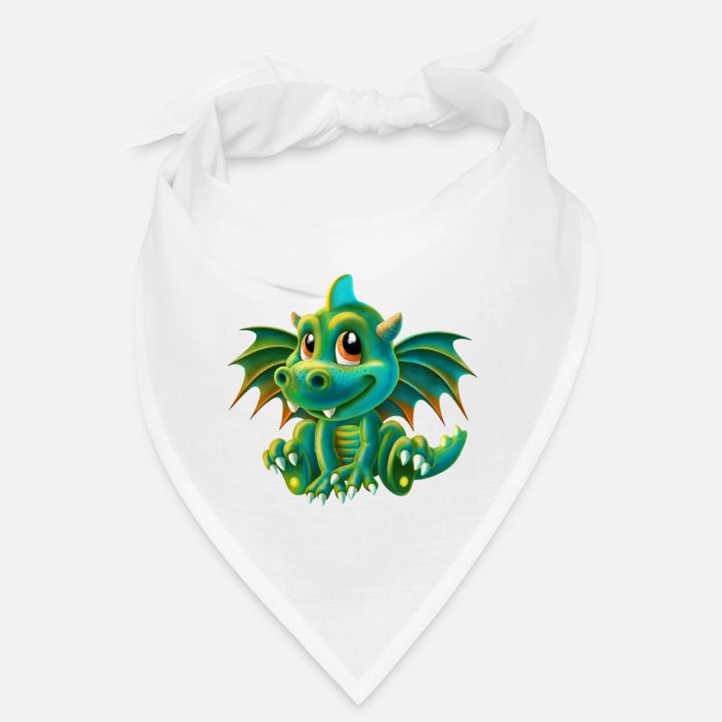 Drache niedlich - Bandana - Weiß