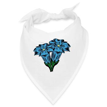 Enzian, Bergblumen, Berge - Bandana - Weiß - Vorne