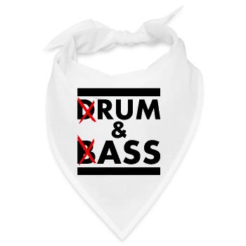 Drum and bass - rum and ass - Bandana - Weiß - Vorne