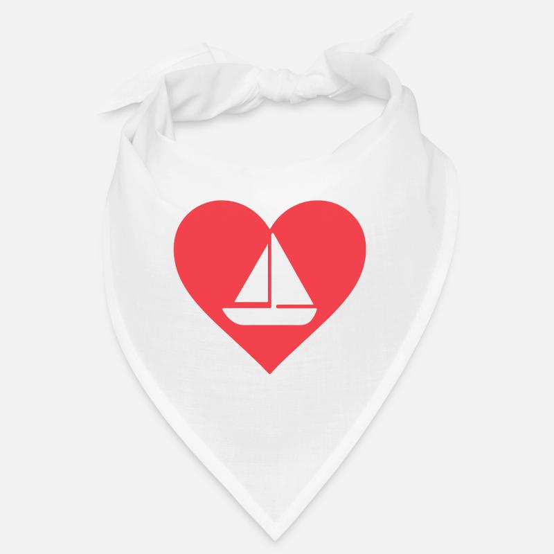 Herz mit Segelboot Design Bandana
