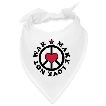 Make Love not War - Mach Liebe, nicht Krieg - - Bandana - Weiß - Vorne