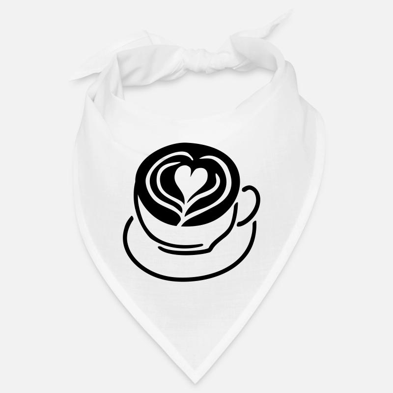 Cappuccino doux chaud de café de matin avec l’amour. Bandana