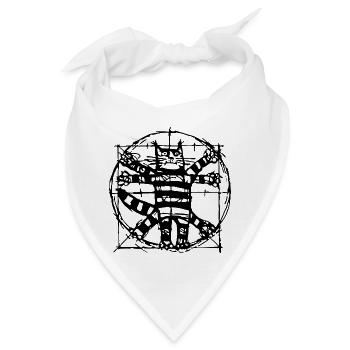 Vitruvian Katze - lustige Kätzchen - Bandana - Weiß - Vorne