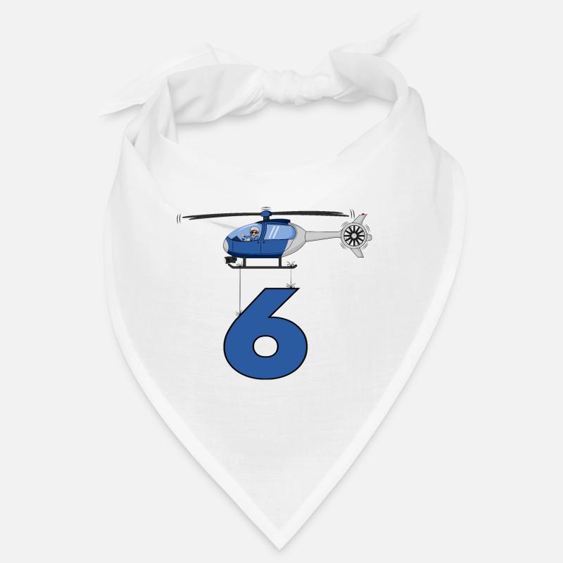 Hubschrauber 6. Geburtstag - Bandana - Weiß