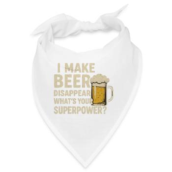Bier verschwindet – deine Superkraft? - Bandana - Weiß - Vorne